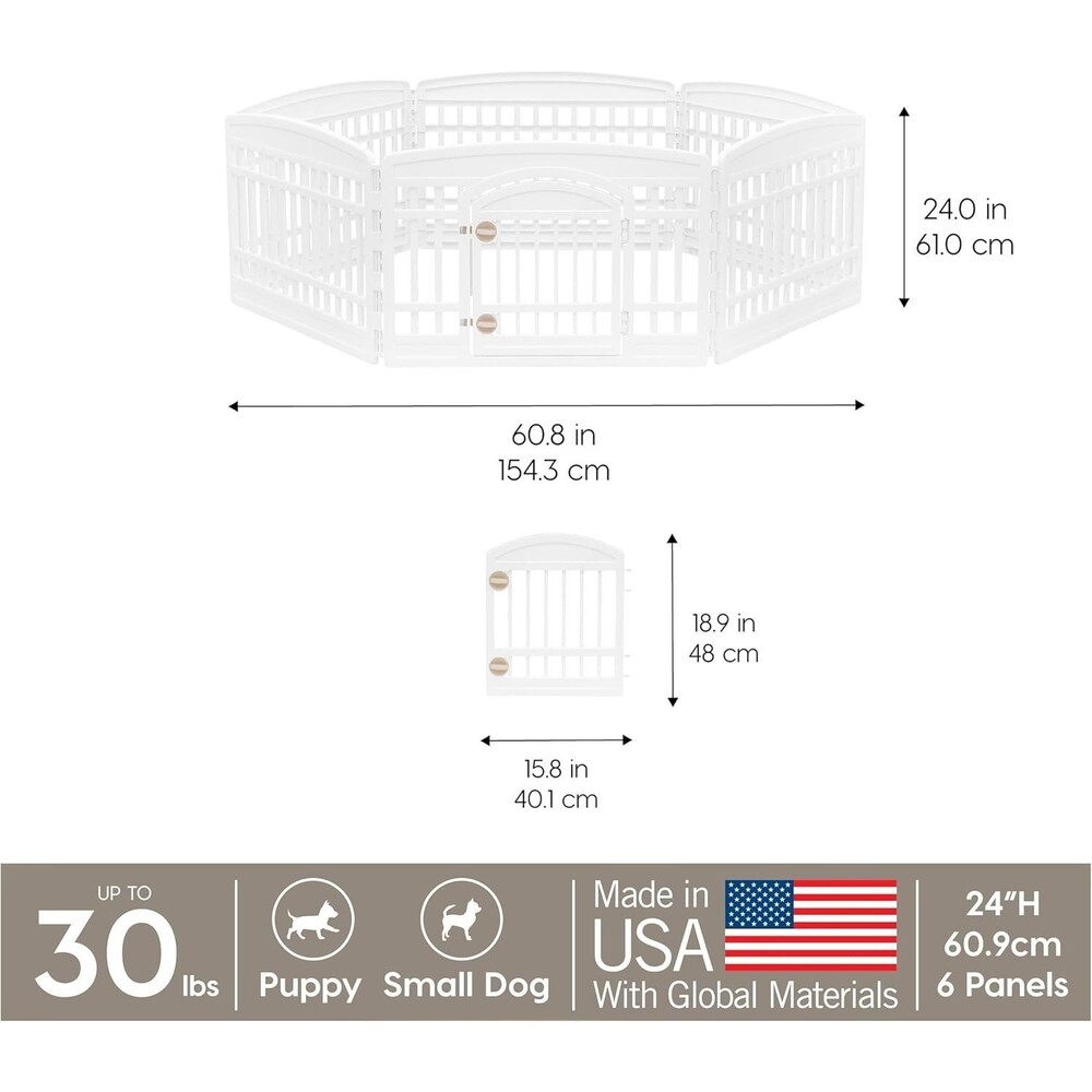 iris White Plastic 6-Panel Small Dog Playpen - Picture 6 of 6